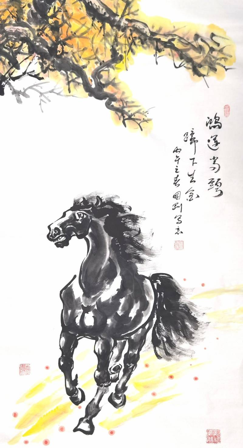 原創著名書法家柳國慶、福馬畫家潘國剛在京聯袂創作精品畫作