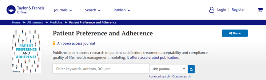原創刊·見｜Patient Preference and Adherence核心亮點與高關注度論文推薦