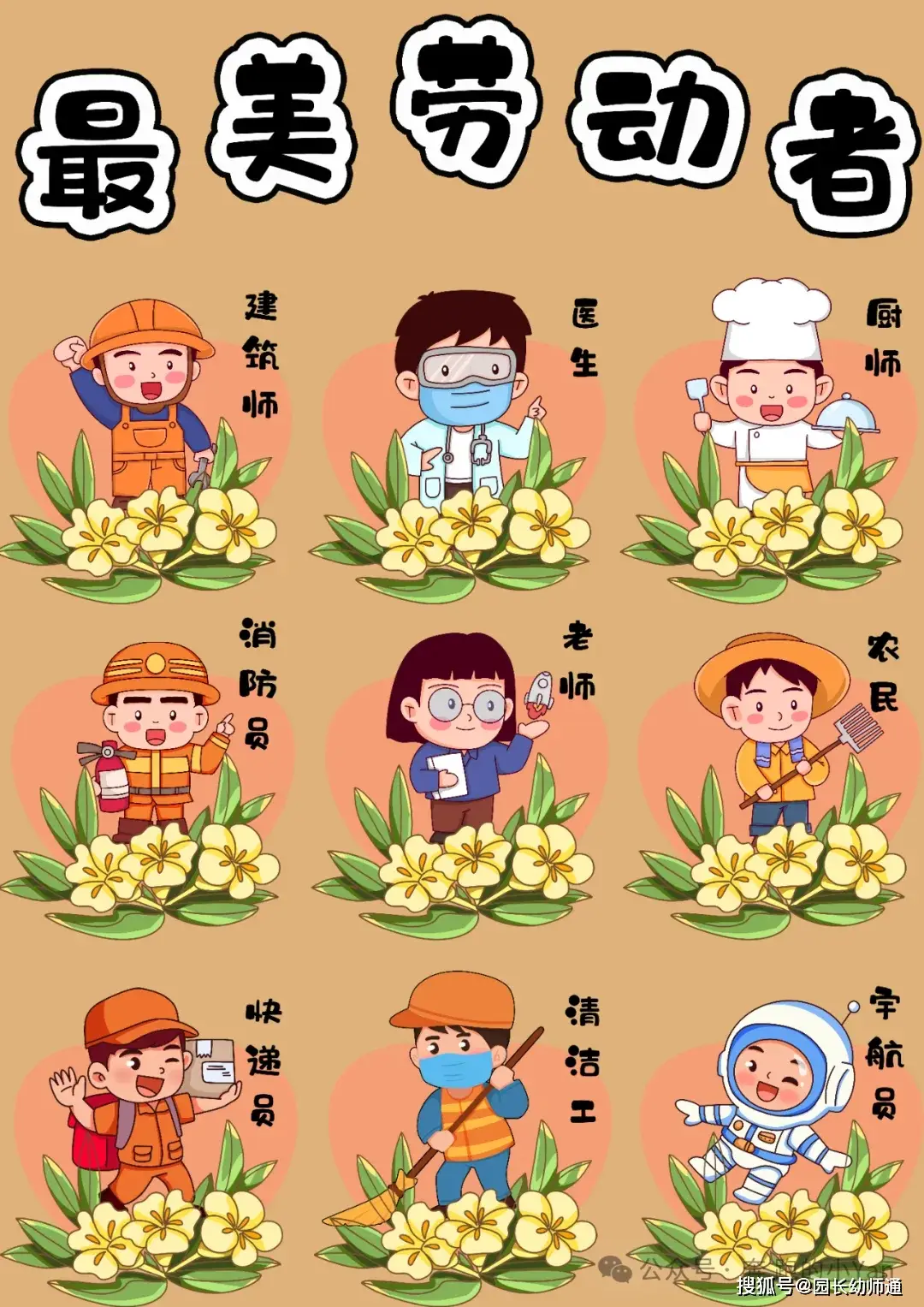 幼兒園五一勞動節主題環創，這份可列印素材，轉給幼師！